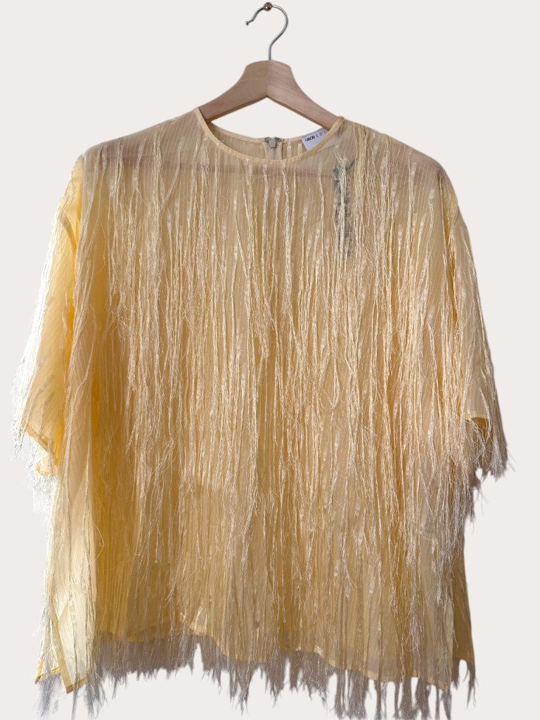 Asos Edition Fringe Boxy Top Size 12 Buttermilk Nwt — image 2 of 4